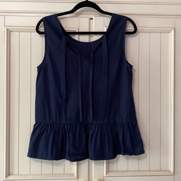 J. Crew Navy Bow Peplum Tank - Picture 3 of 6